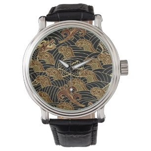 Montre Motif de dragon de mer Oriental