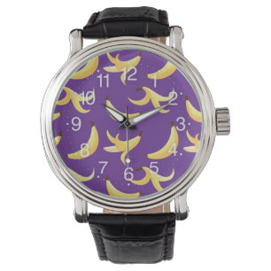 Montre Motif de fête banane drôle coloré - modifiable