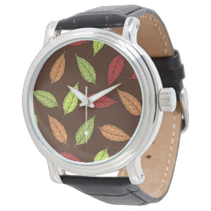Montre Motif de feuilles, feuilles colorées, feuilles d'a