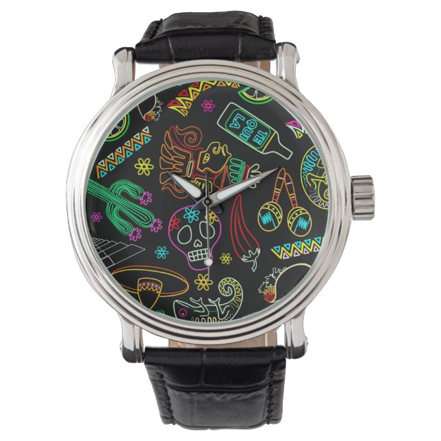 Montre Motif de Fiesta du Mexique (devant)