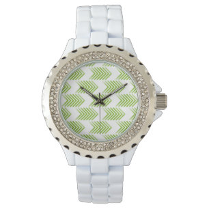 Montre Motif de flèche Tribal verte