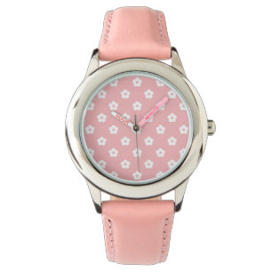 Montre Motif de fleurs blanches