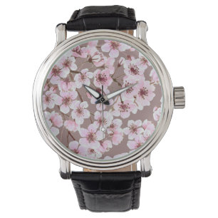 Montre Motif de fleurs de cerisiers