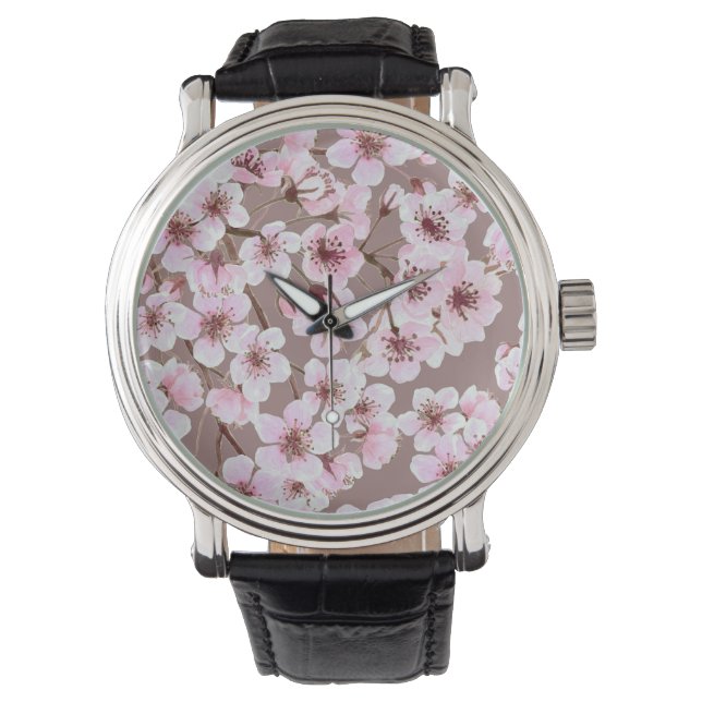 Montre Motif de fleurs de cerisiers (devant)
