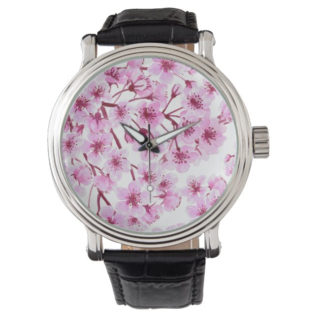 Montre Motif de fleurs de cerisiers (devant)