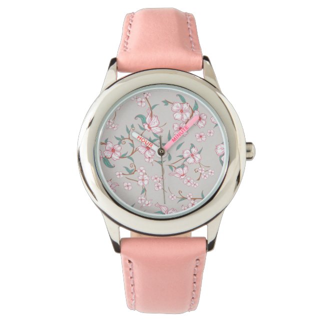 Montre Motif de fleurs effrayantes (devant)