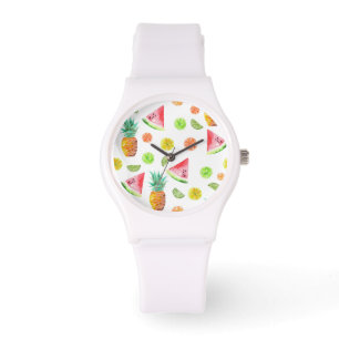 Montre Motif de fruit glacé d'aquarelle