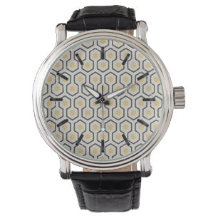 Montre Motif de grille de peigne de couleur