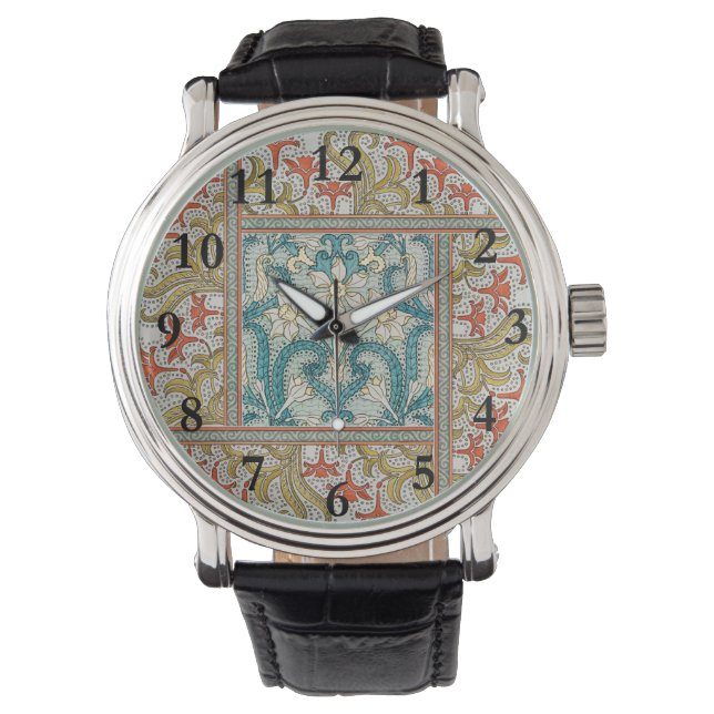 Montre Motif de jonquille Art nouveau vintage Verneuil (devant)