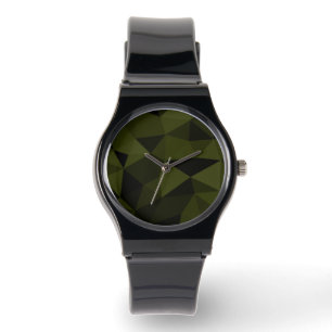 Montre Motif de maillage géométrique noir foncé de l'armé