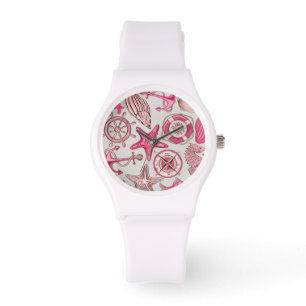 Montre Motif de mer rose