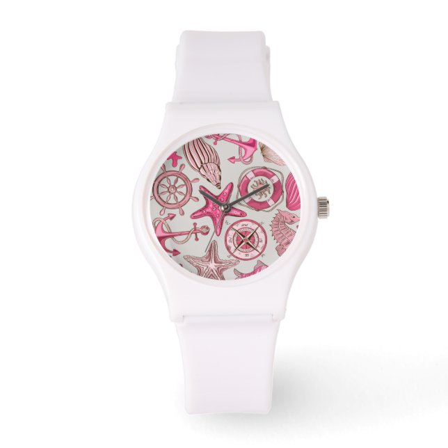 Montre Motif de mer rose (Recto)