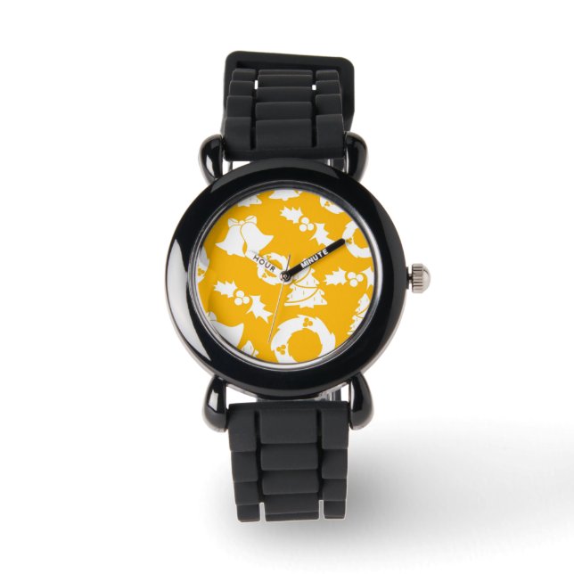 Montre Motif de Noël jaune (Recto)