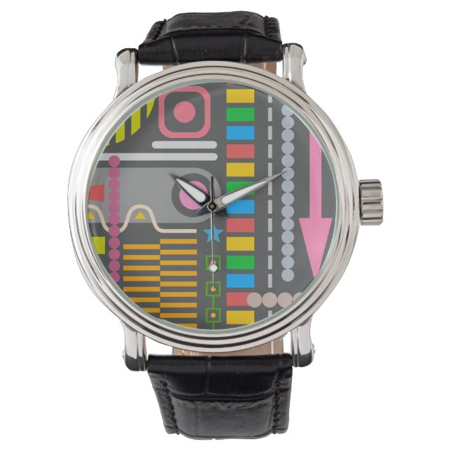 Montre Motif de panneau de contrôle de technologie abstra (devant)
