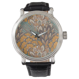 Montre Motif de plumes de paquetage Abstrait