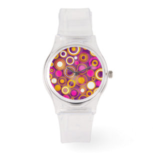 Montre Motif de point violet de polka