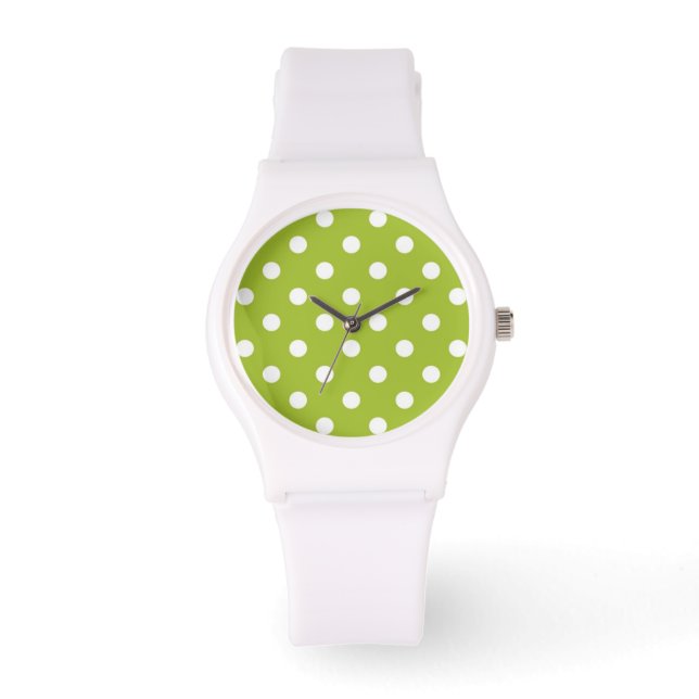 Montre Motif de printemps avec pois blancs (Recto)