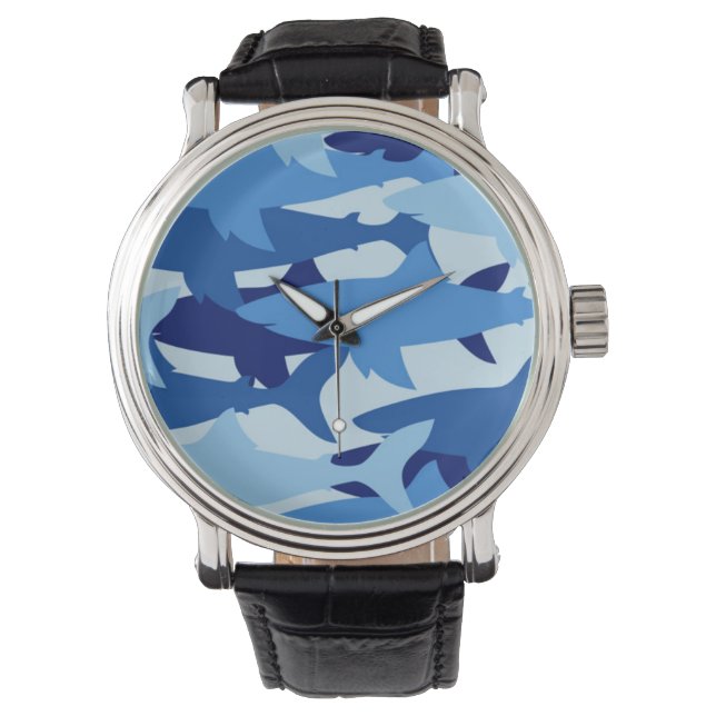 Montre Motif de requin bleu (devant)