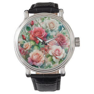 Montre Motif de Rose lunatique