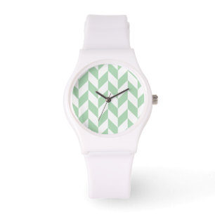 Montre Motif de squelette vert à la menthe