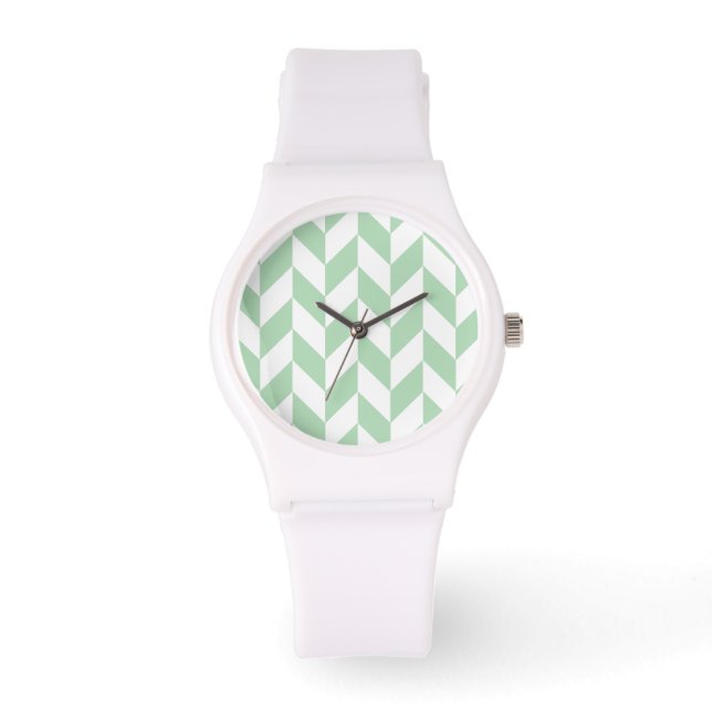 Montre Motif de squelette vert à la menthe (Recto)