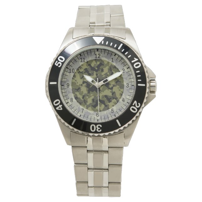 Montre Motif de style militaire camouflage (devant)
