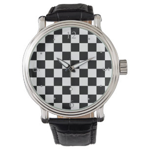 Montre Motif de tableau de contrôle de contraste noir/bl