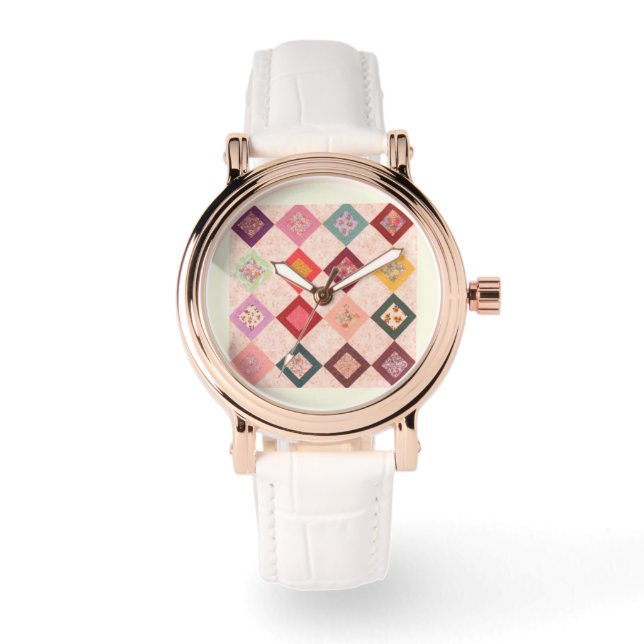 Montre Motif de tissus colorés (Recto)