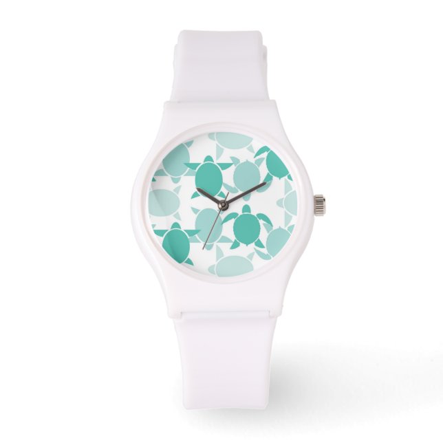 Montre Motif de tortue turquoise (Recto)