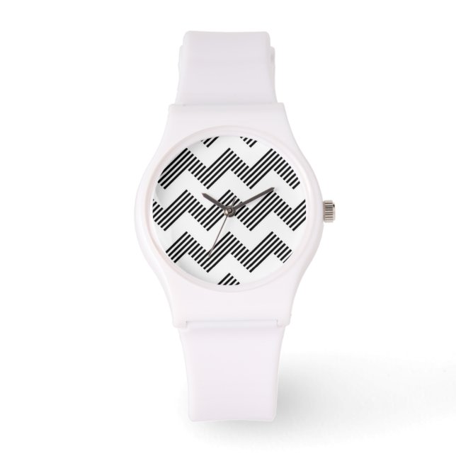 Montre Motif de zigzag géométrique (Recto)