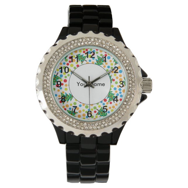 Montre motif des arbres de Noël (devant)