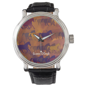 Montre motif des chevaux de ferme