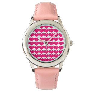 Montre Motif des Coeurs mignons roses