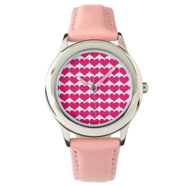 Montre Motif des Coeurs mignons roses (devant)