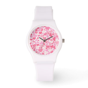 Montre Motif des Coeurs roses - Regardez