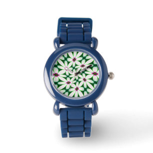 Montre Motif des fleurs blanches de neige