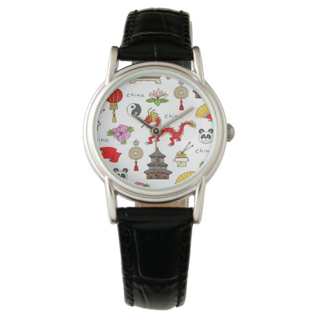 Montre Motif des symboles chinois (devant)