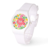 Motif d'été pour le Monogramme de fruits tropicaux