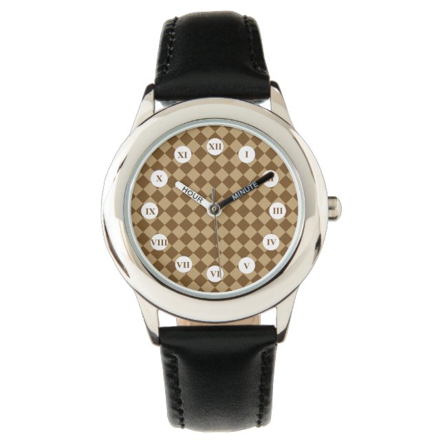 Montre Motif diamant combiné Brown par STaylor (devant)