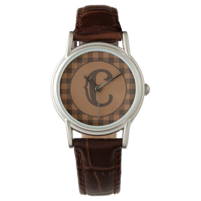 Montre Motif d'impression Cosy Brown Plaid Buffalo (devant)