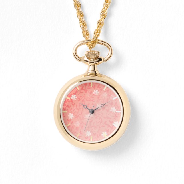 Montre Motif d'impression couleur rose pâle (Recto)