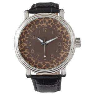 Montre Motif d'impression de peau de girafe