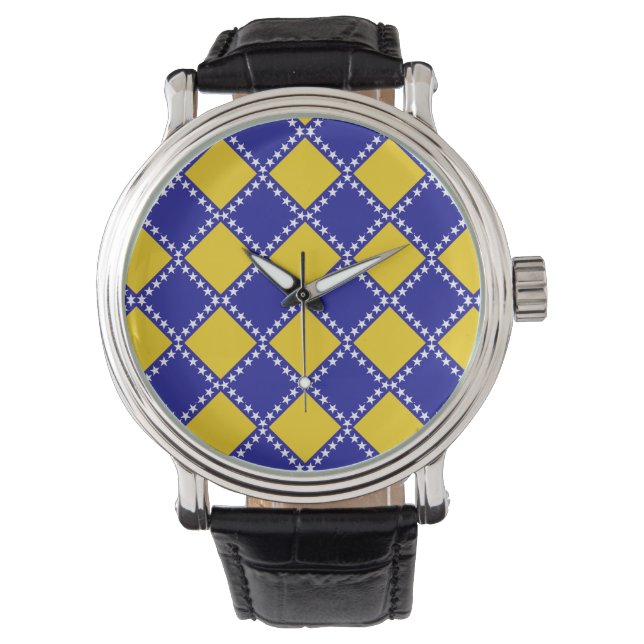 Montre Motif du drapeau de Bosnie (devant)