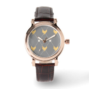 Montre Motif élégant de poulet arlequin