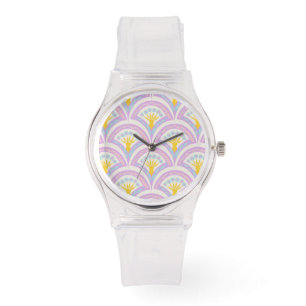 Montre Motif en coquille de couleur pastel