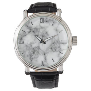 Montre Motif en pierre de Gem, gris / marbre gris