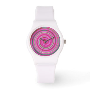Montre Motif en spirale rose