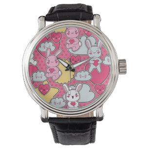 Montre Motif enfant Kawaii avec des Doodles mignons