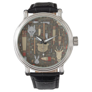 Montre Motif ethnique de chasse
