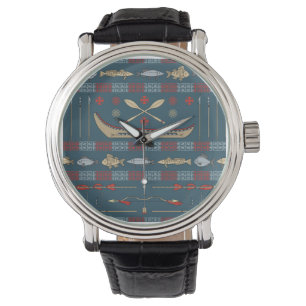 Montre Motif ethnique de pêche